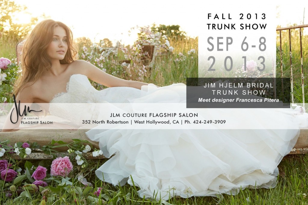 jim hjelm september trunk show at JLM Couture wedding dress boutique