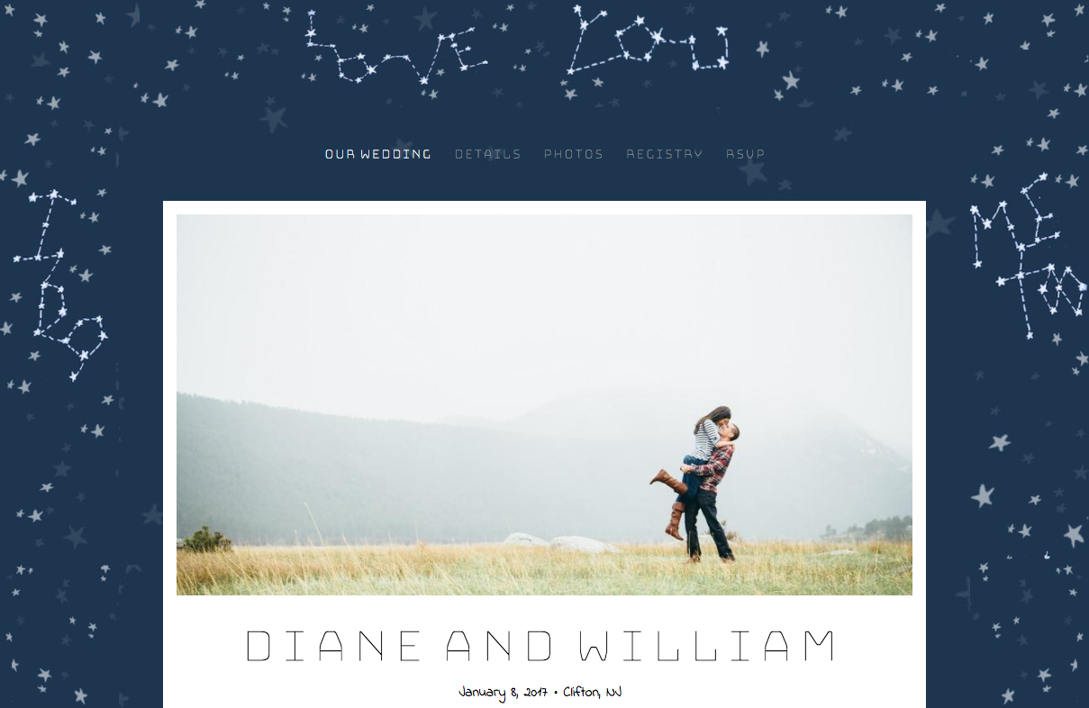 The Knot Hayley Paige Wedding Website Templates Jlm Couture Written In The Stars