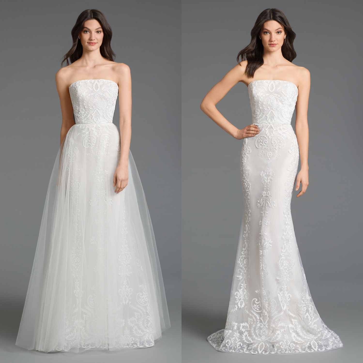 wedding dress with separate train