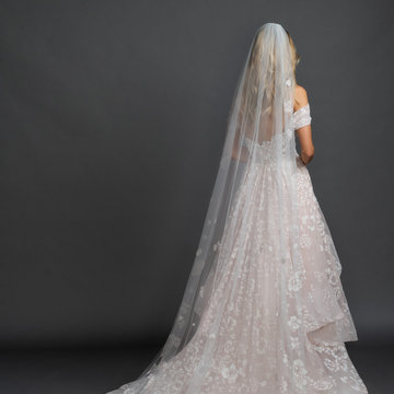 Hayley Paige Style Floral Caviar Veil