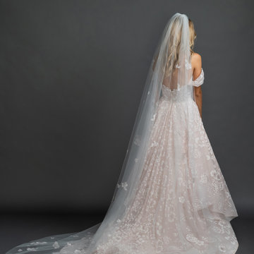 Hayley Paige Style Floral Caviar Veil