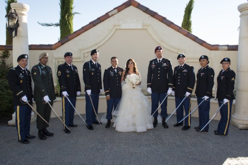 Bride with groomsmen