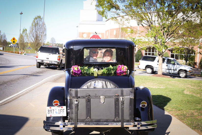 just married car