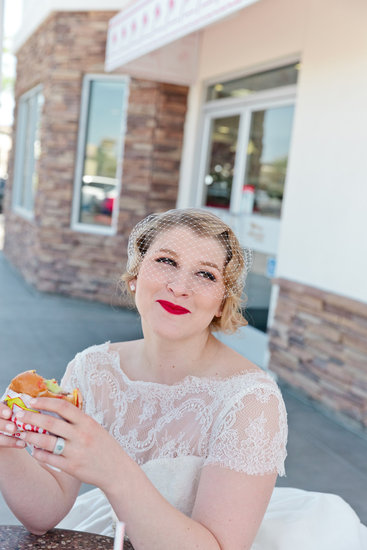 bride eating In&Out burger