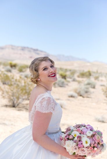 bride with flowers