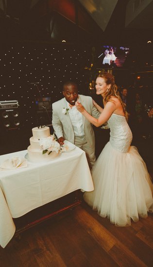 cutting the cake