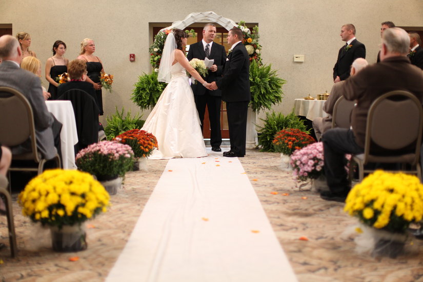 Bride and Groom at Alter