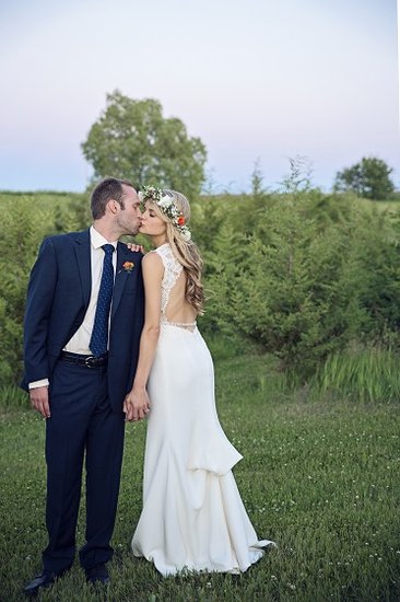 Bride and Groom Kiss