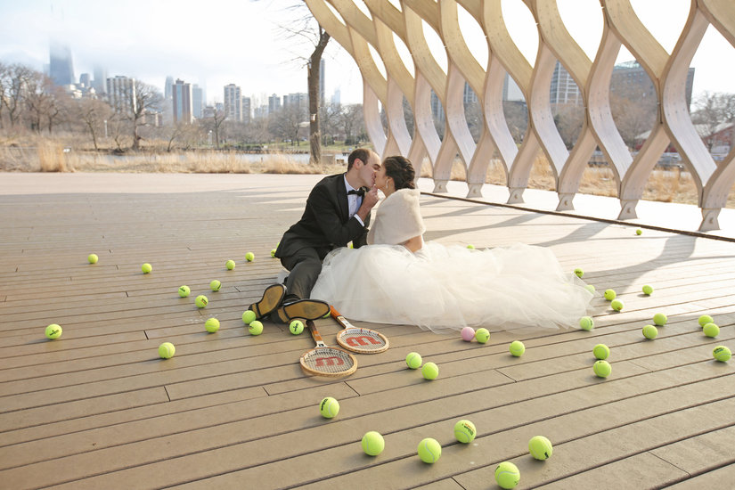 Bride and Groom Kiss