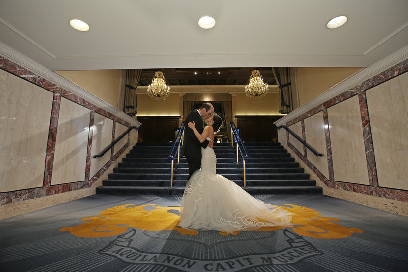 Bride and Groom Kiss