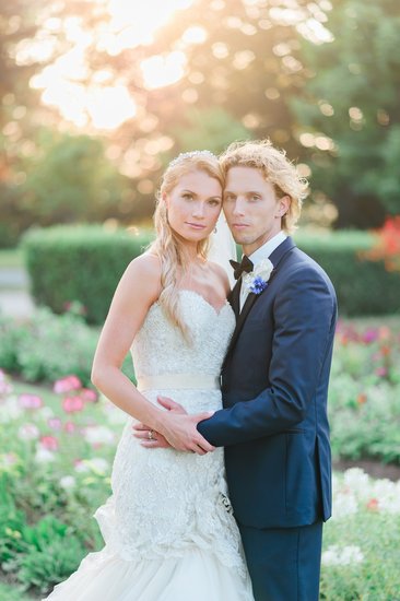 Bride and Groom in Garden