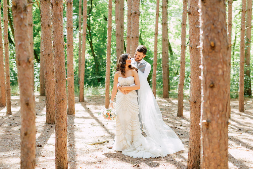 Bride and Groom in the forest