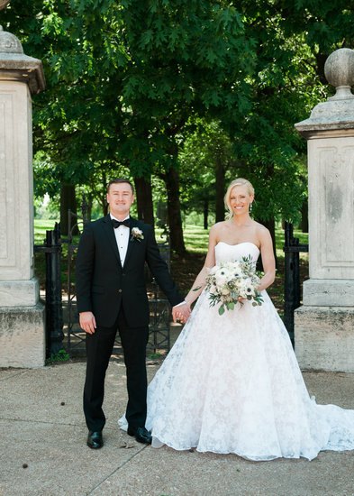 photo by Shelly Goodman Photography; Jim Hjelm by Hayley Paige gown