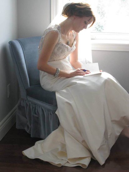 Bride Writing A Note To The Groom 