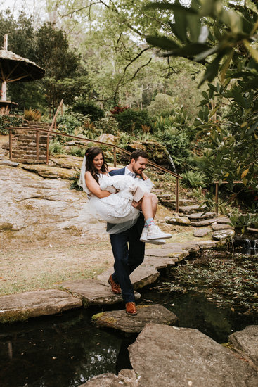 Totally a magical garden setting - perfect pairing with the whimsical butterfly back of this dress!