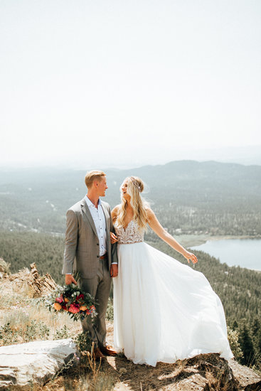 First look on a mountain top in Whitefish, MT - Joelle Julian Photography