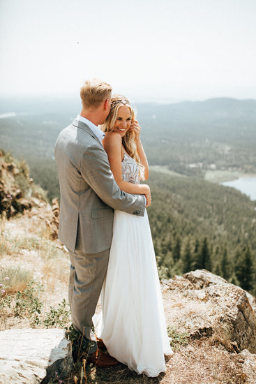 First look on a mountain top in Whitefish, MT - Joelle Julian Photography