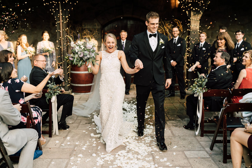 V. Sattui courtyard wedding ceremony