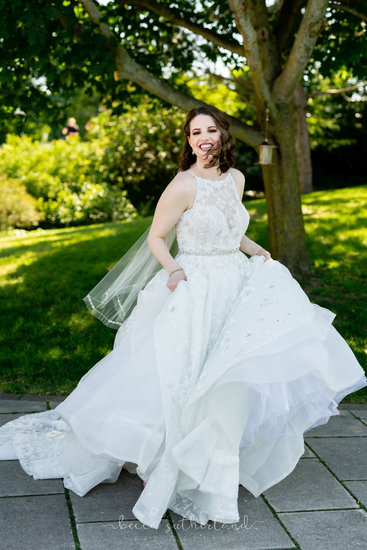 Bride dancing in dress