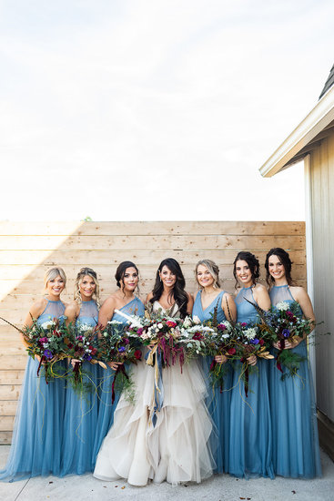 Bride with bridesmaids