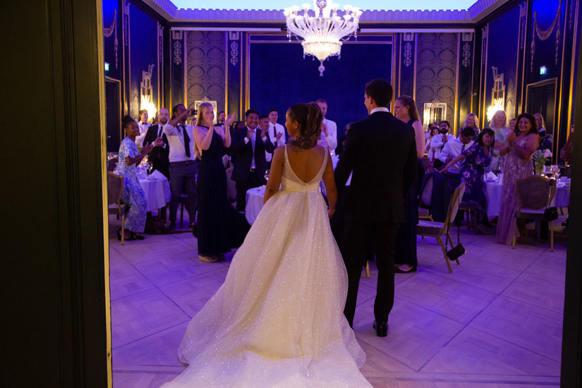 Entering the recepsion at the luxurious Grand Hotel in Oslo, Norway.