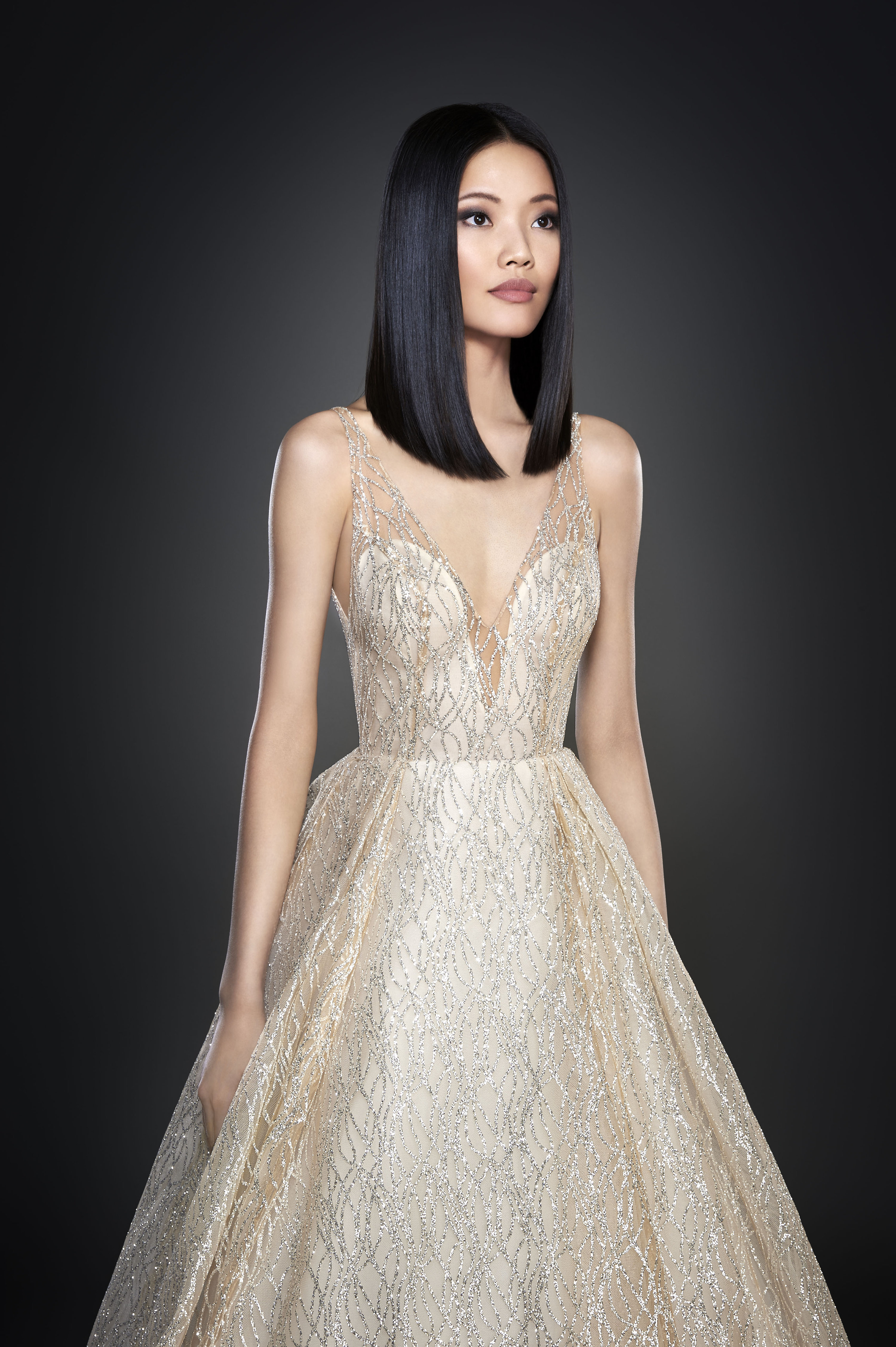 lazaro glitter dress