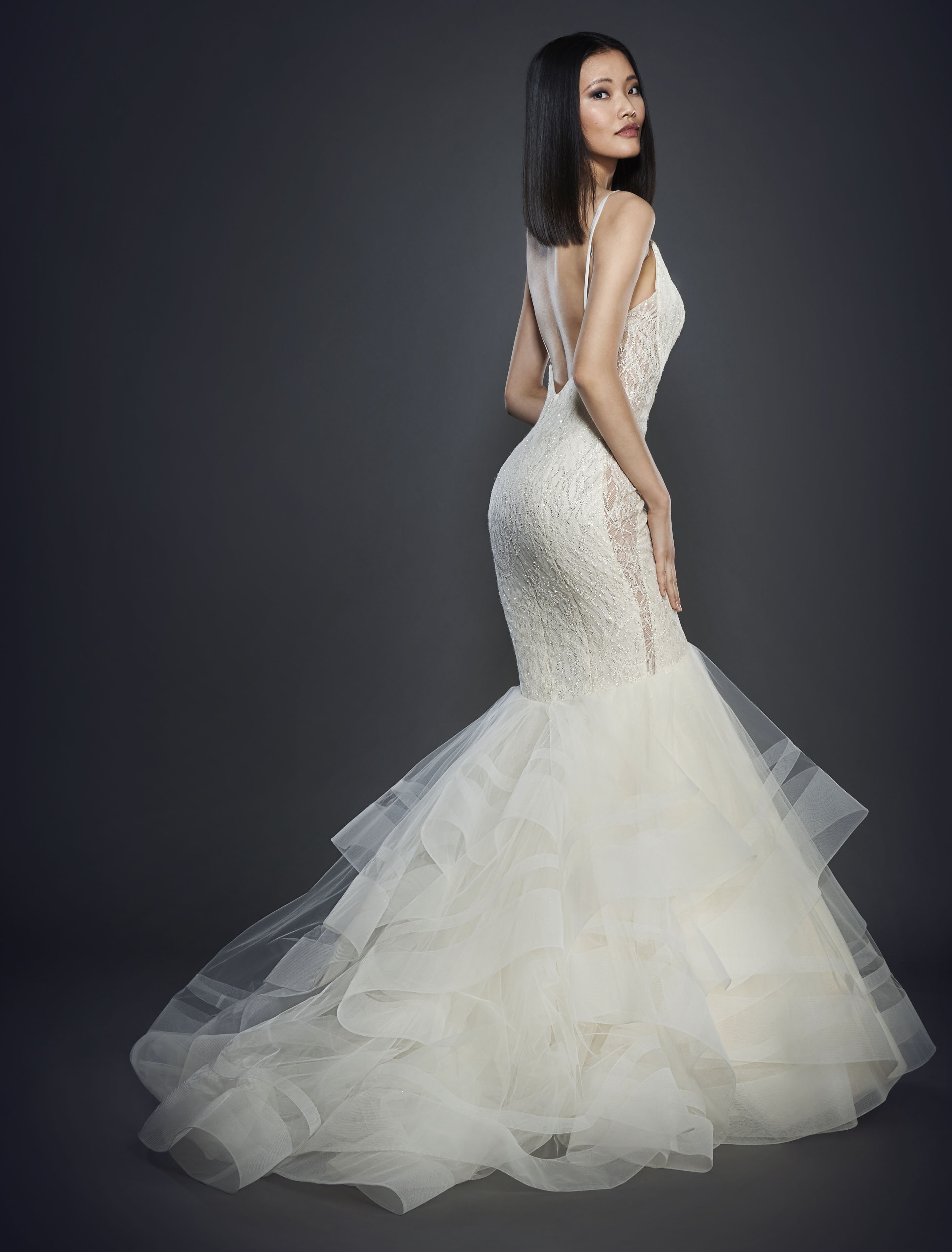 lazaro fit and flare wedding dress