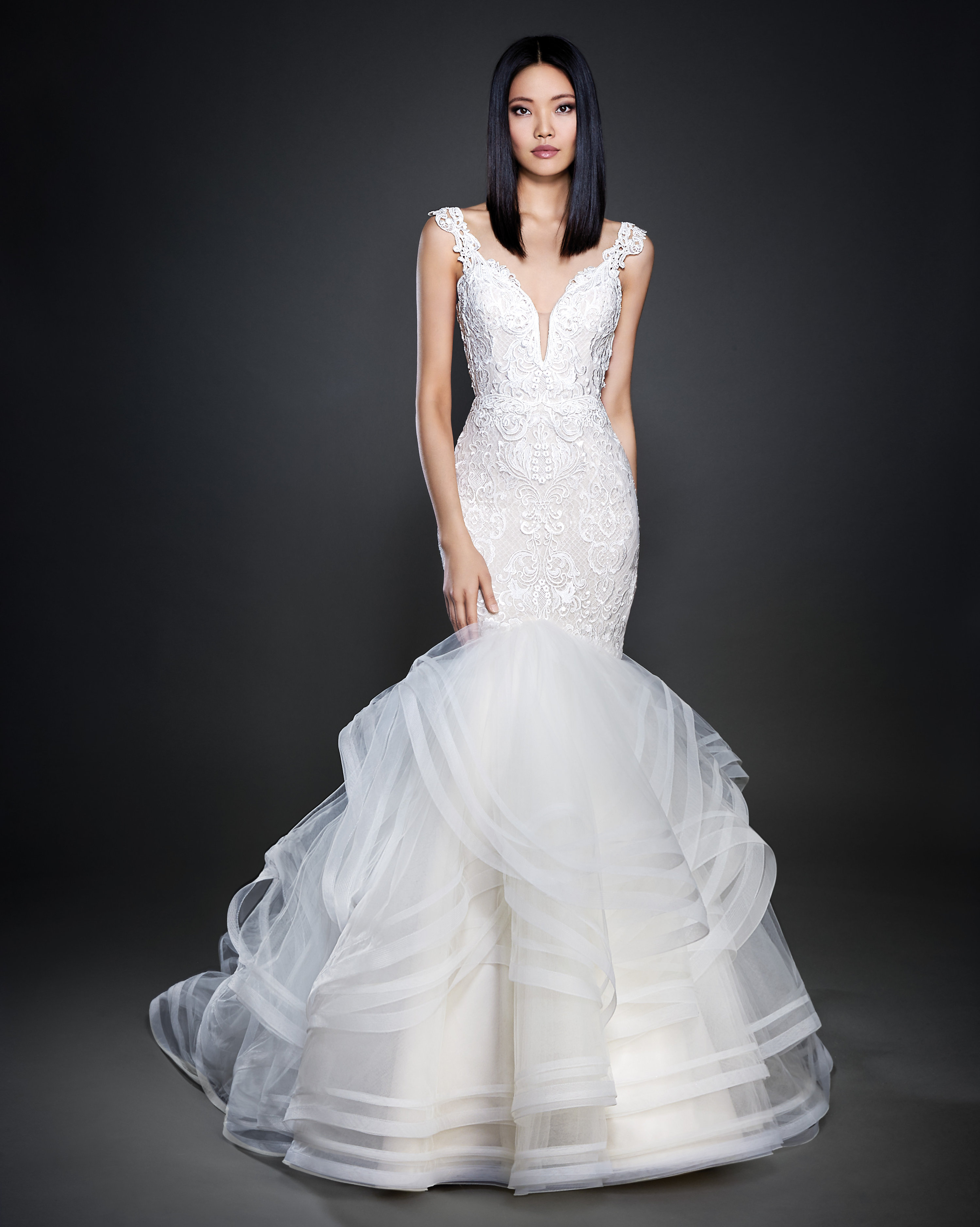 lazaro fit and flare wedding dress