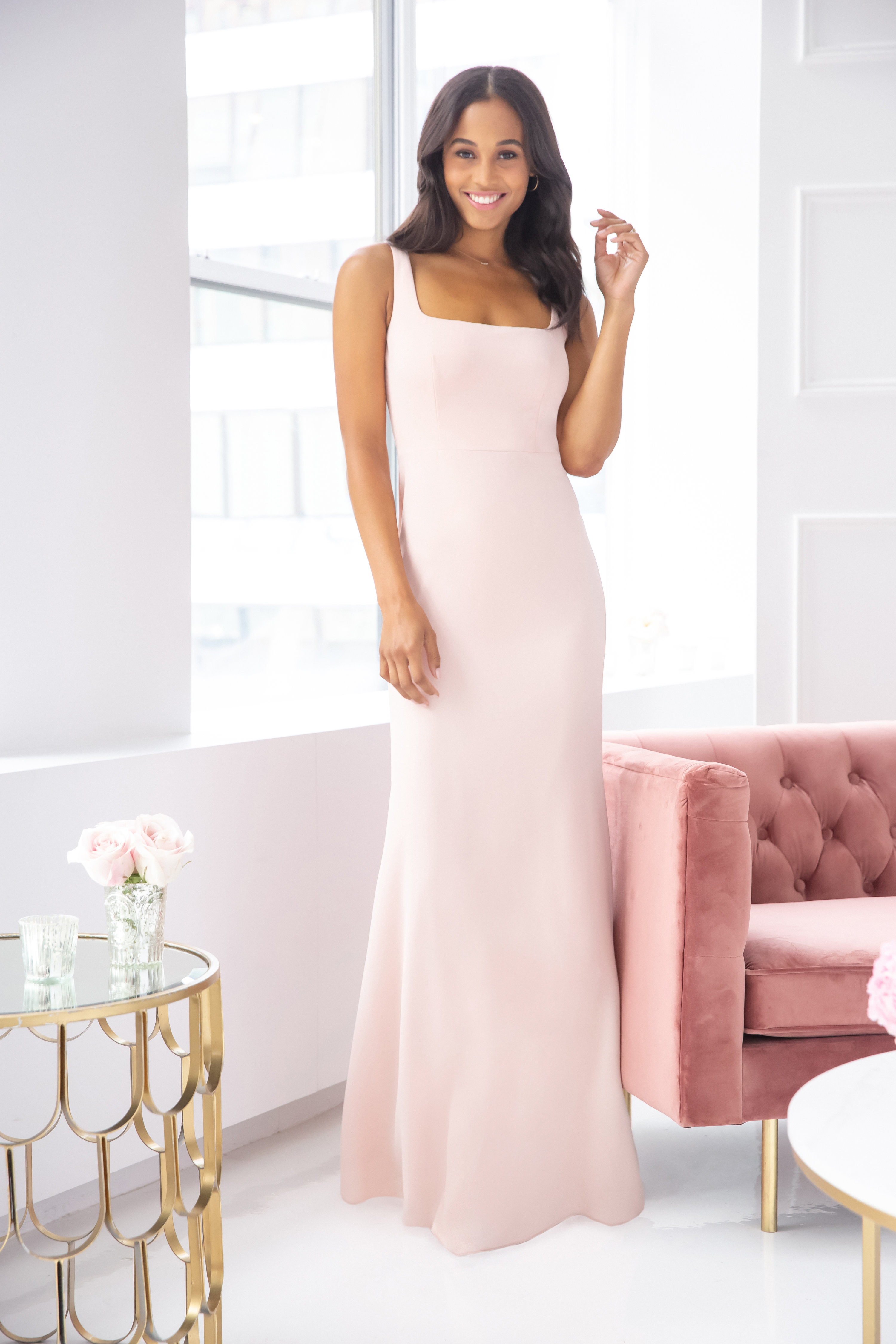 hayley paige crepe bridesmaid dresses