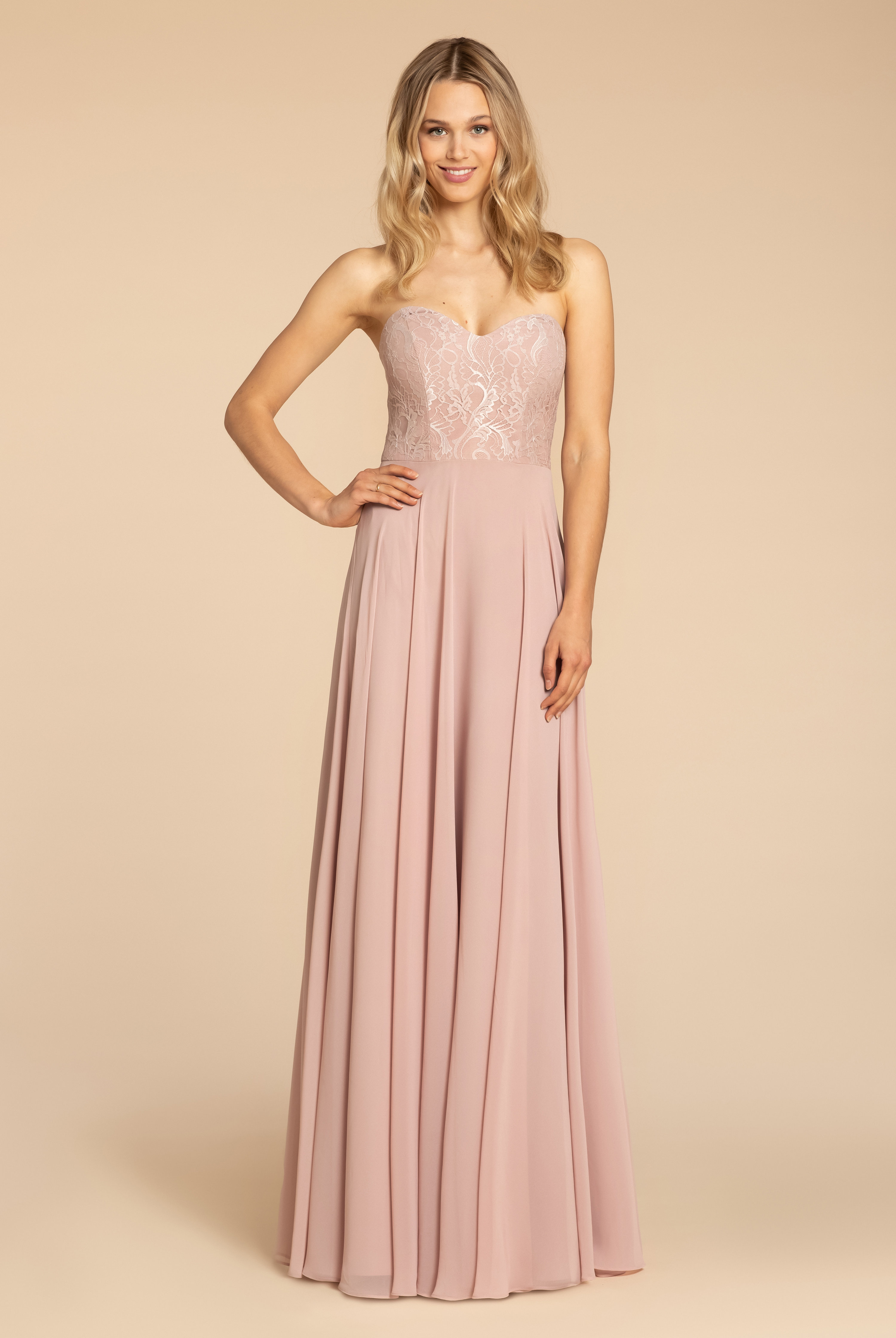 Details about  / Hayley Paige Occasions dusty rose bridesmaid gown Size 12