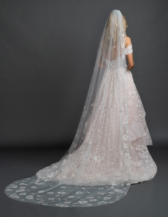 Hayley Paige Style Floral Caviar Veil