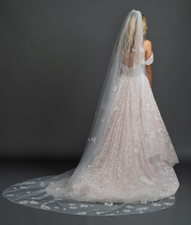 Hayley Paige Style Floral Caviar Veil