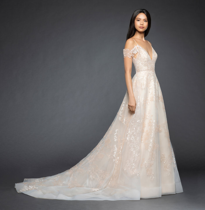 lazaro bridal glitter gown